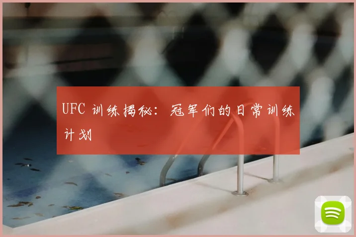 UFC 训练揭秘:冠军们的日常训练计划